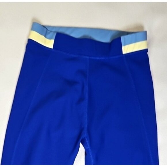 Wilo Ribbed Ankle Length Leggings Size Small Blue Nylon/Sandex Work out Wear - Picture 2 of 6